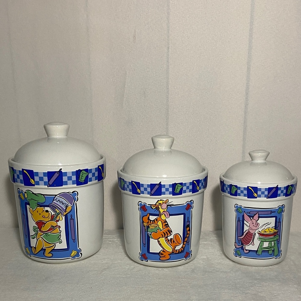 Disney Treasure craft canisters  ceramic set of 3 vintage